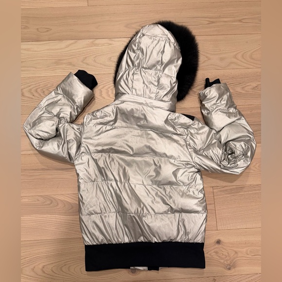 Goldbergh Bombardino Auro Jacket Metallic Silver Ski Jacket US 4 Village Puffer - Picture 6 of 8